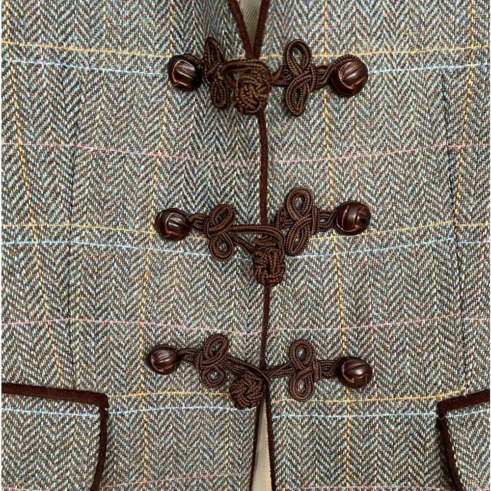 The British Collection Wool Chevron military blazer Prep School Quiet luxury - Picture 6 of 13